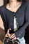 Black Scallop Neck Lace Cardigan
