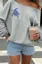 Light Grey Graphic One Shoulder Sweatshirt