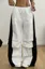 White Colour-Blocked Mid-Rise Pants