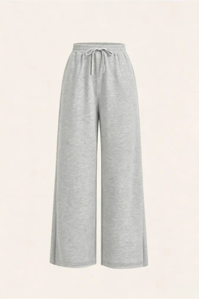 Light Grey Solid Mid Rise Trousers - Image 1