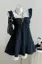 Navy Blue Solid Ruffled Mini Dress