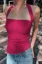 Dark Pink Solid Halter Neck Top
