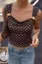 Brown Polka Dot Embellished Top
