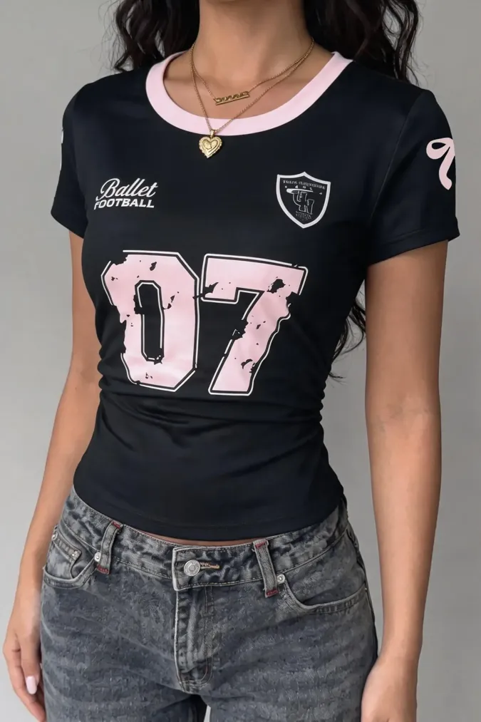Black Typography T-Shirt - Image 1