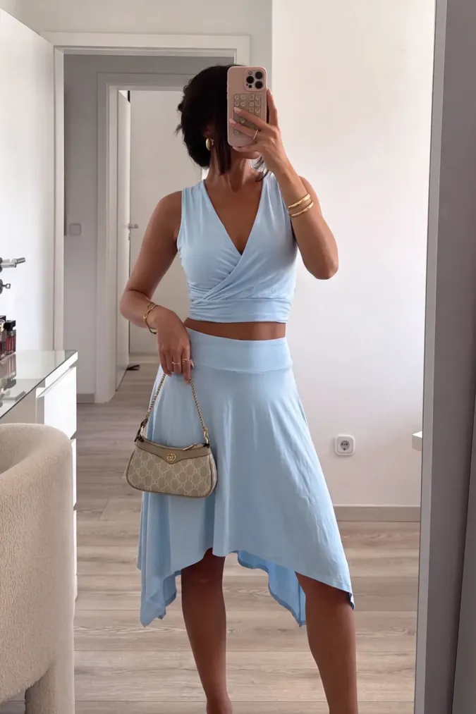 Light Blue Halter Co-Ords Set - Image 1