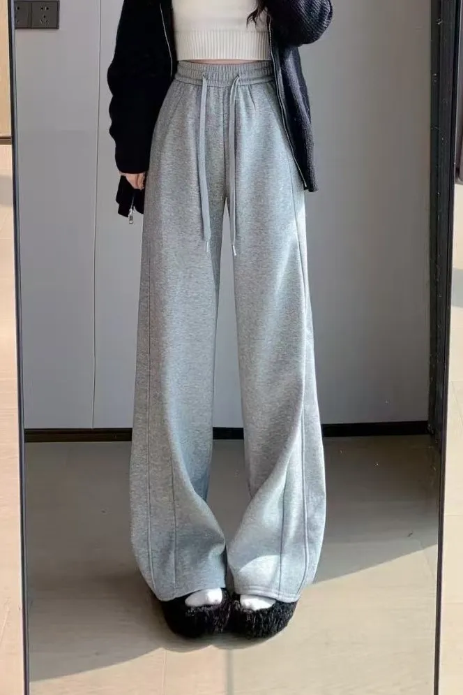 Light Grey Solid Relaxed Trackpants - Image 1