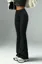 Black Solid High Rise Bootcut Pants