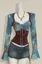 Blue Sweetheart Neck Abstract Top