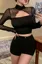 Black Lace High Neck Crop Top