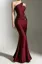 Wine One-Shoulder Maxi Dress