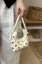 White Ruffled Polka Pu Shoulder Bag