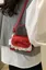 Red Lace Ruffled Pu Sling Bag
