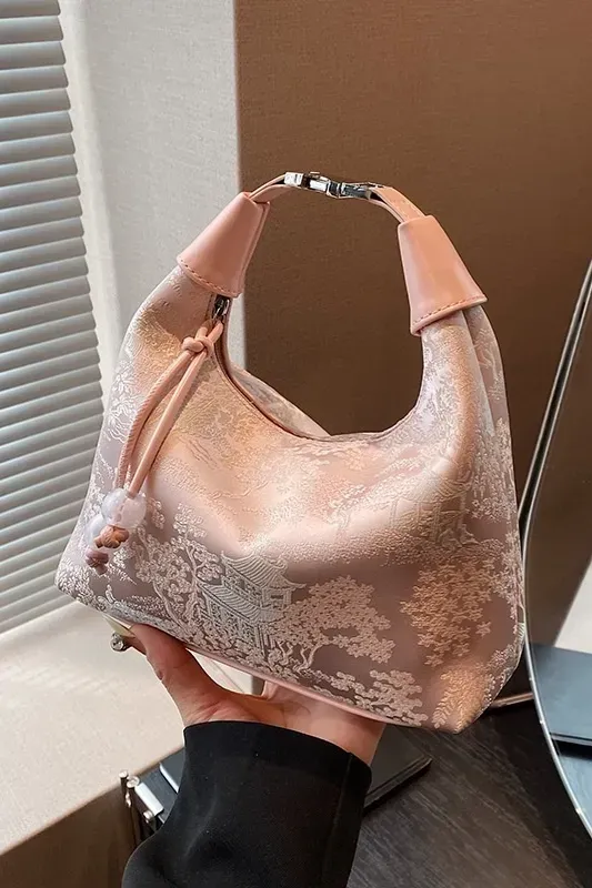 Light Pink Damask Shoulder Bag - Image 1