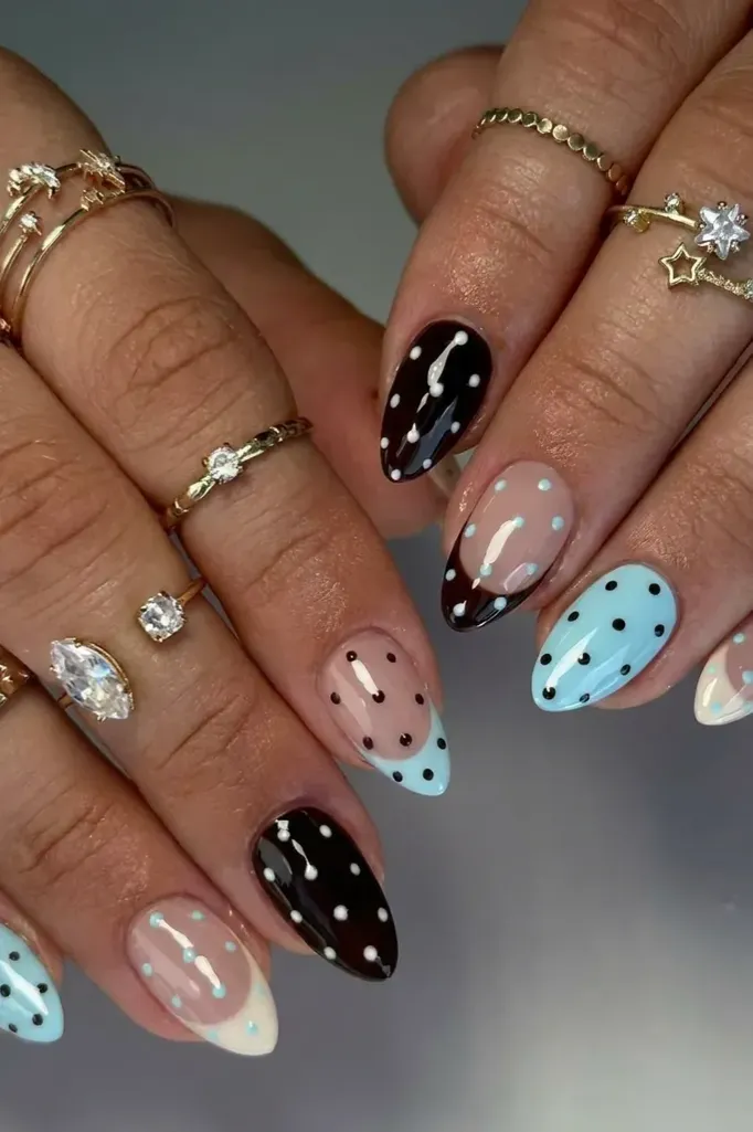 Multi-Colour Polka Press-On-Nails - Image 1