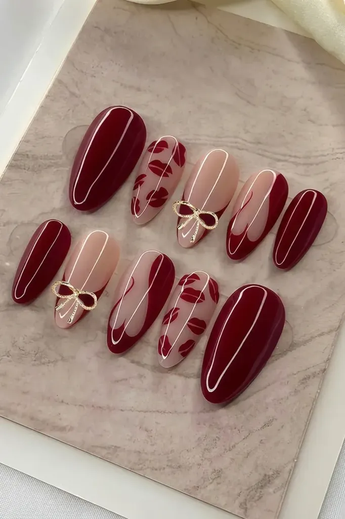 Wine Elegant Press-On-Nails - Image 1