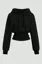 Black Drawstring Crop Sweatshirt