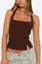 Dark Brown Solid Halter Top