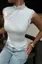 White Lace-Insert High Neck Top