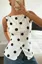 White Polka Dot Boatneck Top