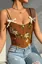 Brown Floral Corset Top