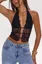Black Lace Halter Crop Top