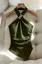 Olive Solid Ruched Top