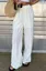 White Schiffli Mid Rise Pants