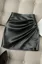 Black Ruched Mid-Rise Mini Skirt