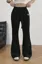 Black Solid Mid Rise Trousers