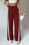 Maroon Striped Mid Rise Pants