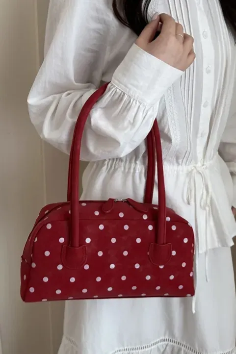 Red Polka Dot Shoulder Bag - Image 1