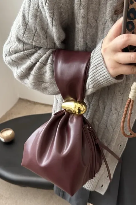 Maroon Solid Pu Shoulder Bag - Image 1