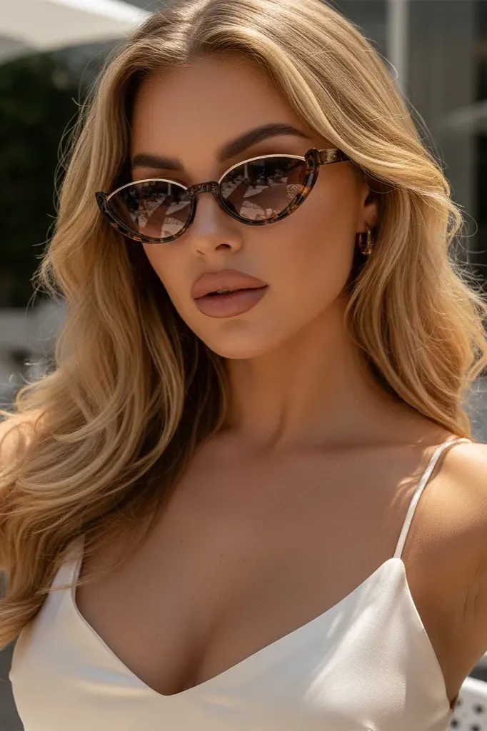 Brown Leopard Printed Elegant Sunglass - Image 1