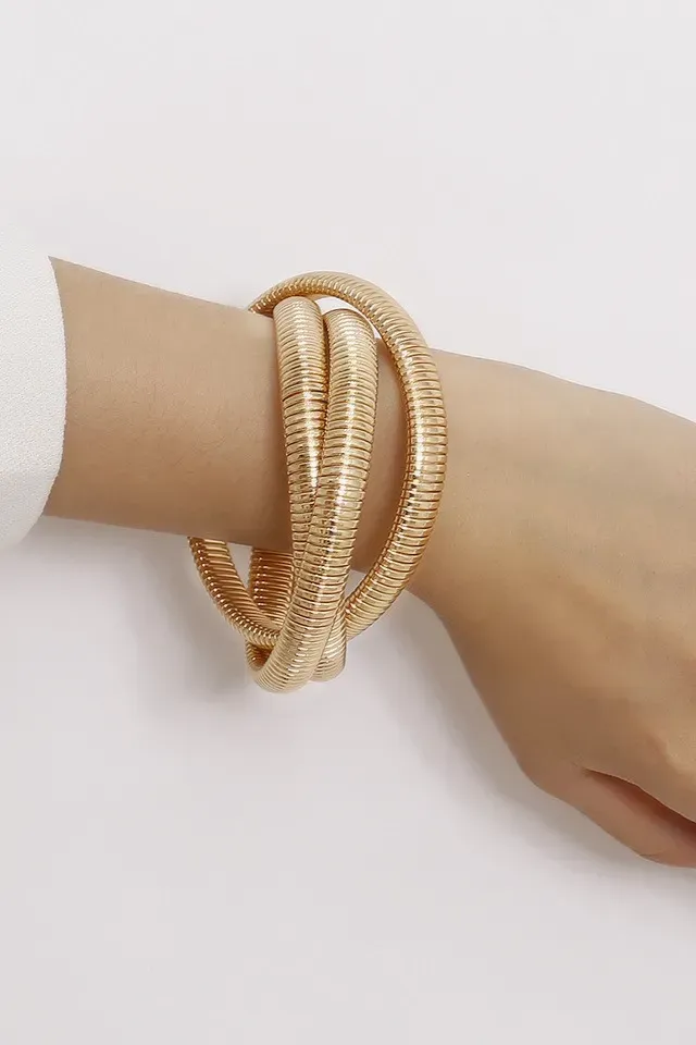 Golden Elegance Bangle Bracelet - Image 1