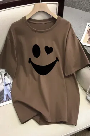 Brown Graphic Printed T-Shirt - Image 1