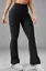 Black Solid High Rise Bootcut Pants