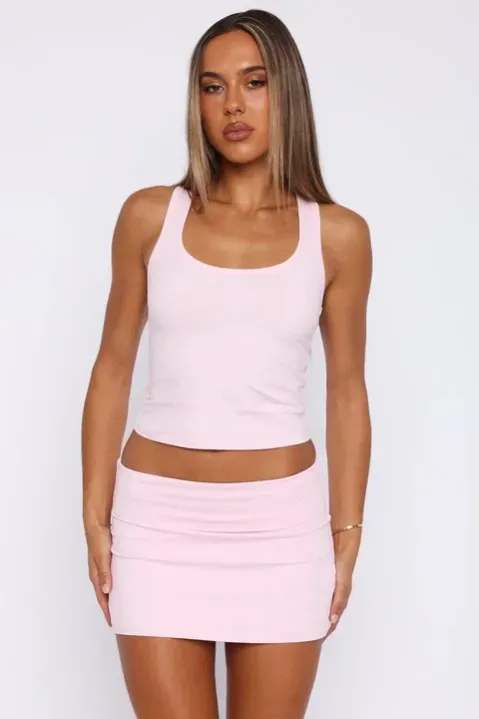 Light Pink Crop Co-Ords Set - Image 1