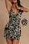 Black V-Neck Embroidered Mini Dress