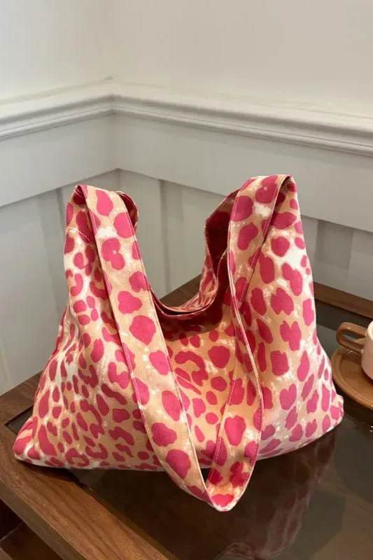 Pink Leopard Print Pu Tote Bag - Image 1