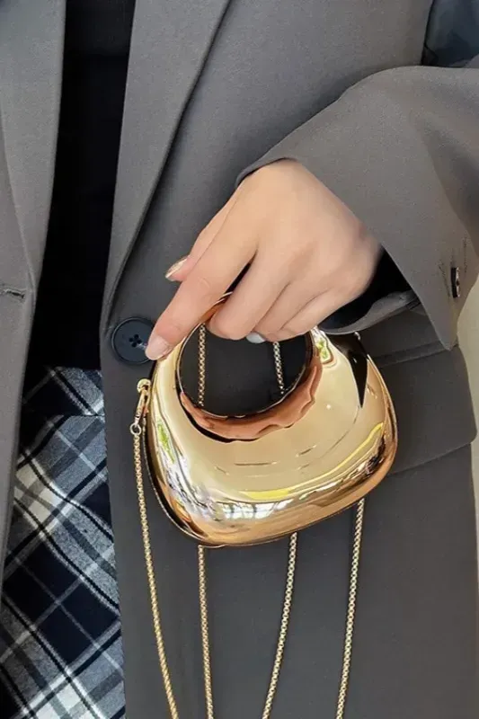 Golden Metallic Shoulder Bag - Image 1