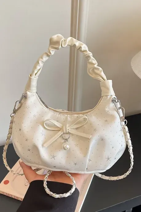 White Star Print Shoulder Bag - Image 1