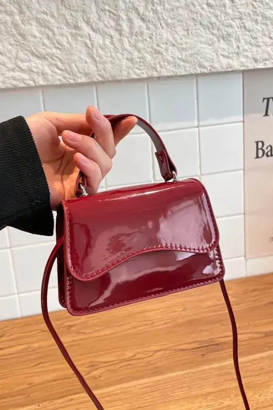 Wine Pu Flap Sling Bag - Image 1