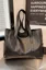 Black Solid Pu Tote Bag