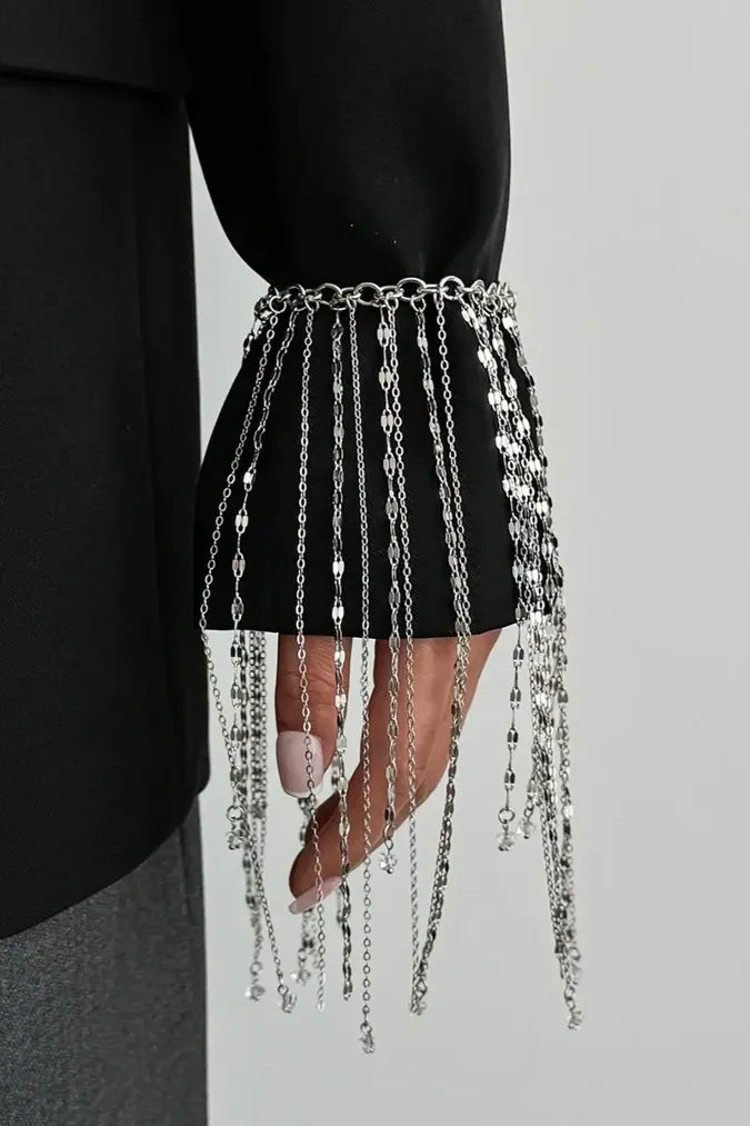 Silver Statement Fringe Bracelet - Image 1