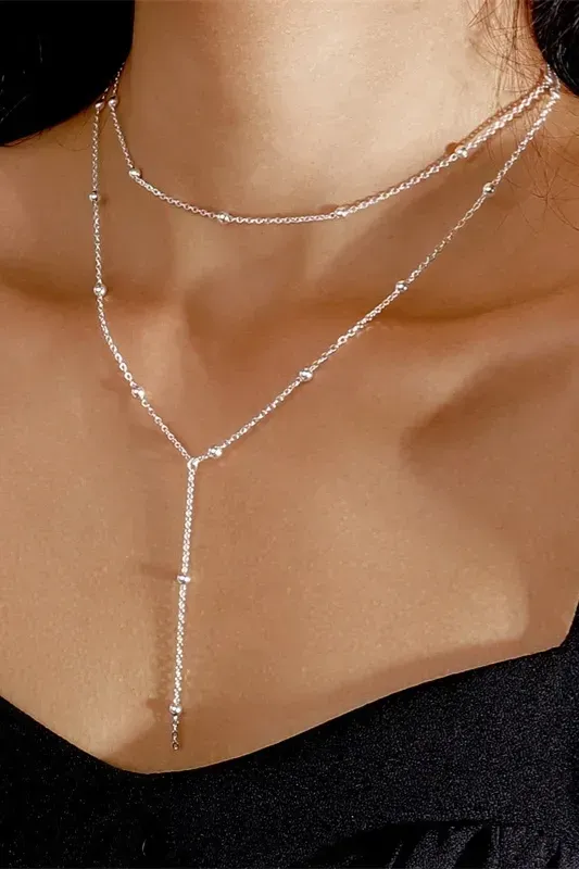 Silver Layered Elegance Necklace - Image 1