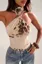 Beige Leopard Print Halter Top