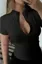 Black Solid Zipper Top