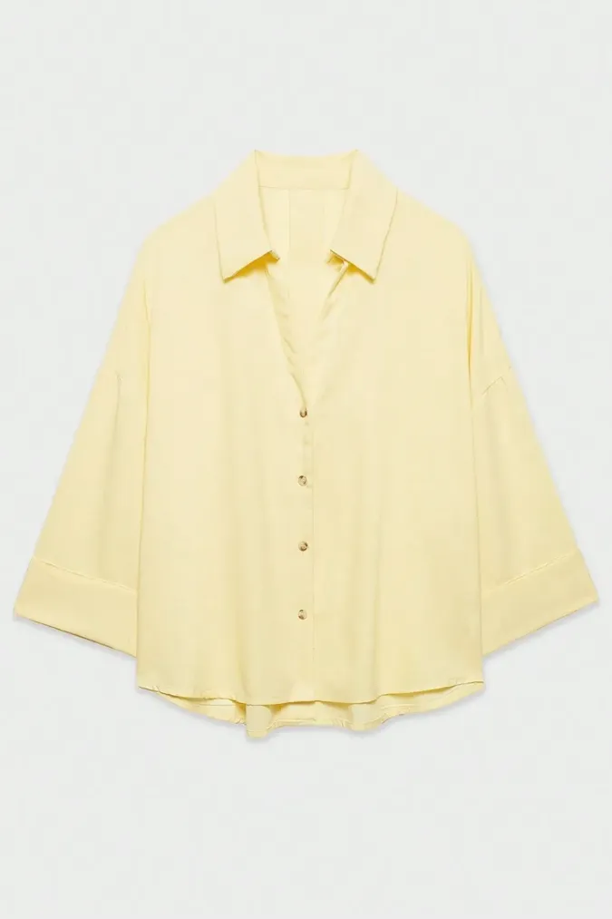 Light Yellow Solid Shirt - Image 1