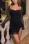 Black Glitter Halter Mini Dress
