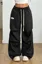 Black Pinstripe Drawstring Pants